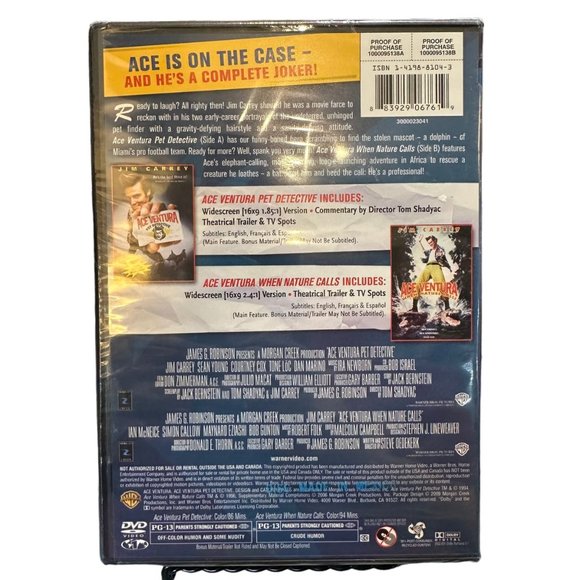 Ace Ventura 1 & 2 DVD Movie Pet Detective When Nature Calls PG 13 Jim Carrey - Picture 2 of 2